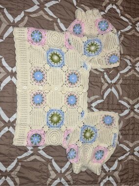 Crocheted floral garment
